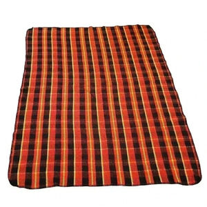 Classic Throw Blanket Red Black Yellow Plaid Stadium Acrylic Warm Lap Soft